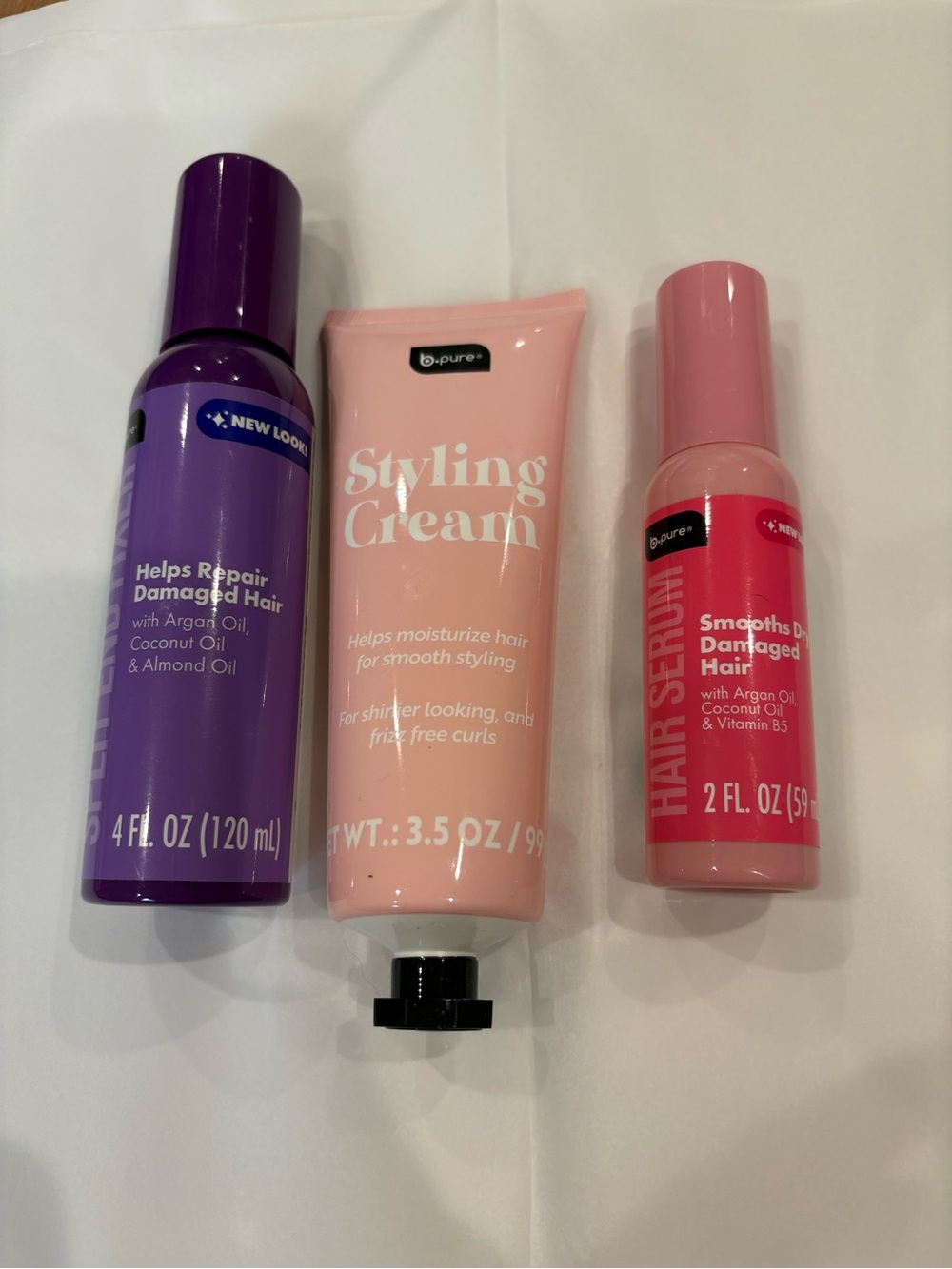 New b.pure Styling Cream & Hair Care Trio -